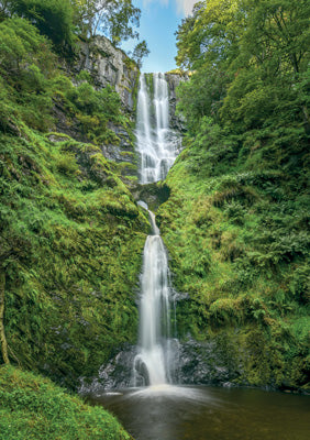 57SM93 - Pistyll Rhaedr Waterfall Oswestry Greeting Card (6 Cards)