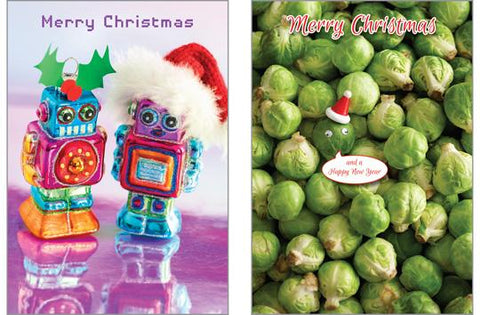 57TS501 - Pack de cartes de Noël Robot et Sprouts (6 cartes)