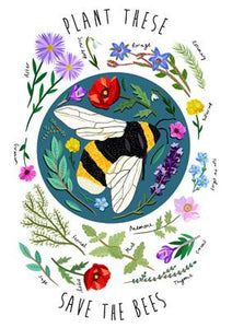 57TW01 - Plantez-les pour sauver les abeilles Carte de vœux
