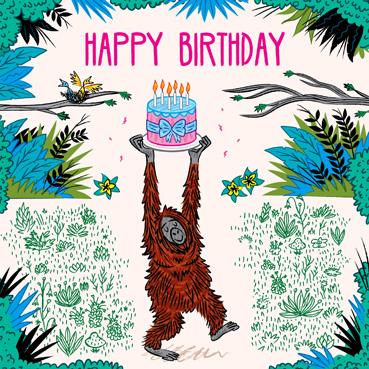 ADL145 - Orangutan Birthday Card