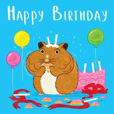 ADL146 - Where's The Cake Hamster Birthday Card