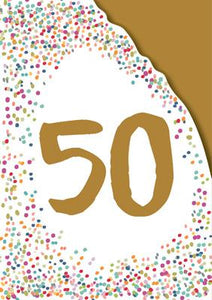 AG806 - 50th Birthday (Foil and Die-Cut) Greeting Card