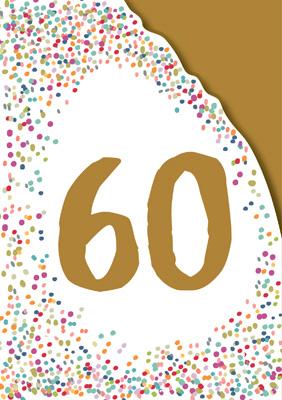 AG807 - Carte de vœux 60e anniversaire (aluminium et découpée)