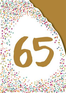 AG808 - 65e anniversaire (feuille et découpe) Carte de vœux