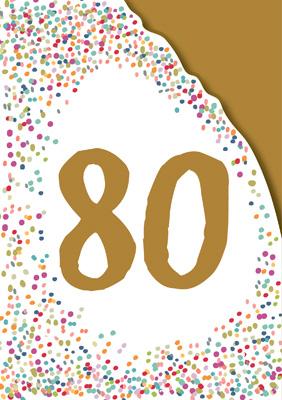 AG811 - 80th Birthday (Foil and Die-cut) Greeting Card