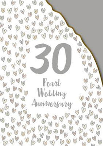 AG818 - Pearl Wedding Anniversary (Foil and Die-Cut) Greeting Card