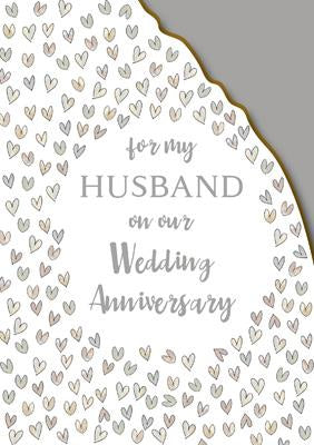 AG820 - Pour l'anniversaire de mon mari (feuille et découpe) Carte de vœux