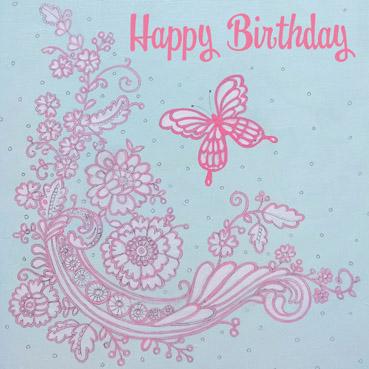 ATG103 - Carte d'anniversaire joyeux anniversaire papillon flottant