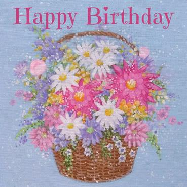 ATG107 - Flower Basket Foil Greeting Card