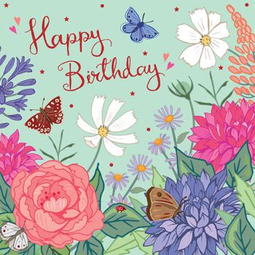 ATG116 - Happy Birthday Butterflies Greeting Card