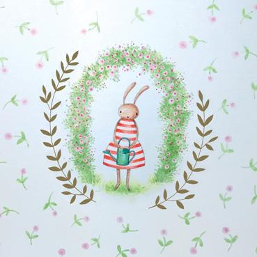 ATG129 - Bunny Gardening Greeting Card