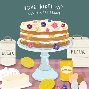 BEA145 - Carte d'anniversaire gâteau au citron (6 cartes)