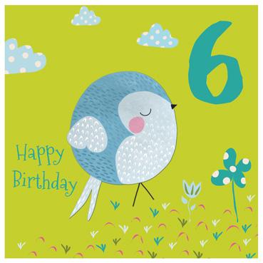 CP111 - 6e anniversaire (oiseau) Carte de vœux