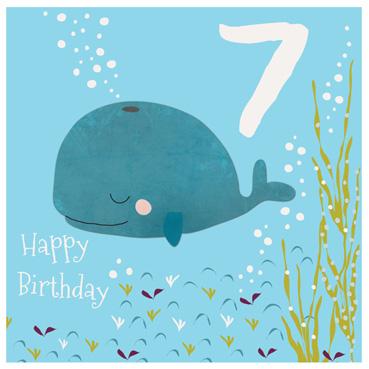 CP113 - 7e anniversaire (baleine) Carte de vœux
