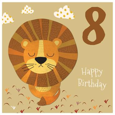 CP115 - 8e anniversaire (Lion) Carte de vœux