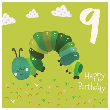 CP117 - 9th Birthday (Caterpillar) Greeting Card