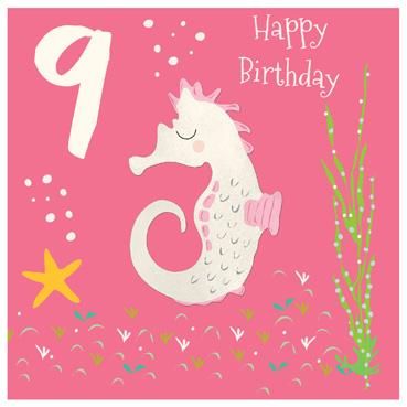 CP118 - 9e anniversaire (hippocampe) Carte de vœux