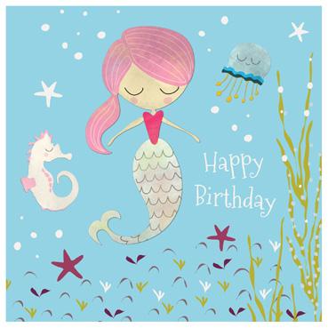 CP121 - Joyeux anniversaire Sirène Carte de vœux