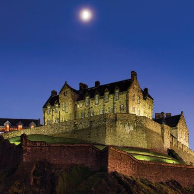 CS133 - Château d'Édimbourg au clair de lune Carte de vœux