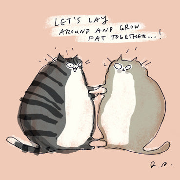 DCT112 - Lets Lay Around Cats Greeting Card (6 Cards)