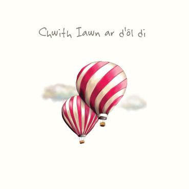DGS112 - Sorry You're Leaving (Hot Air Balloons) Greeting Card (Welsh)