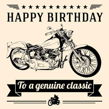 GC101 - Véritable carte d'anniversaire classique (moto)