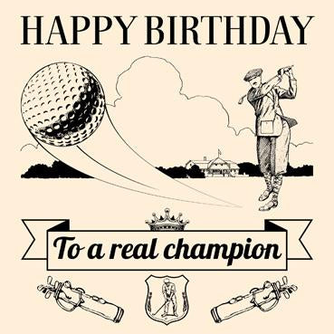 GC107 – Carte d'anniversaire véritable champion (golfeur)