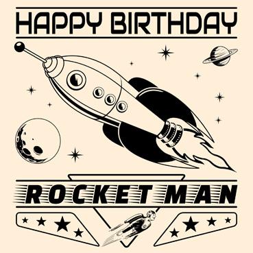 GC108 - Carte d'anniversaire Rocket Man