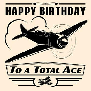 GC109 - Carte d'anniversaire d'avion Total Ace