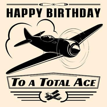 GC109 - Carte d'anniversaire d'avion Total Ace