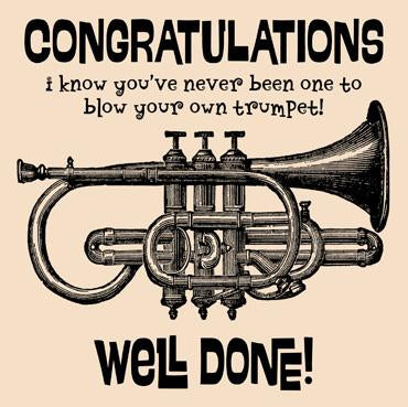 GC114 - Carte Félicitations, soufflez votre trompette