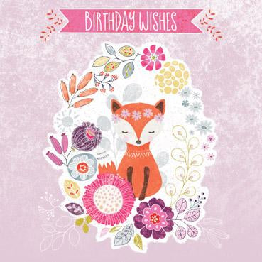 GED101 - Carte d'anniversaire Souhaits d'anniversaire (Foxy)