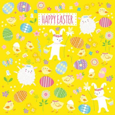 GED106 - Joyeuses Pâques (œufs et lapins) Carte de vœux