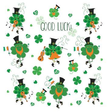 GED113 - Good Luck Shamrocks Greeting Card
