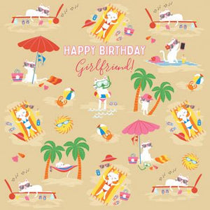 GED118 - Happy Birthday Girlfriend Greeting Card
