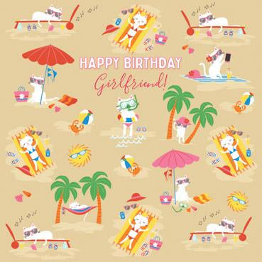 GED118 - Joyeux anniversaire petite amie Carte de vœux