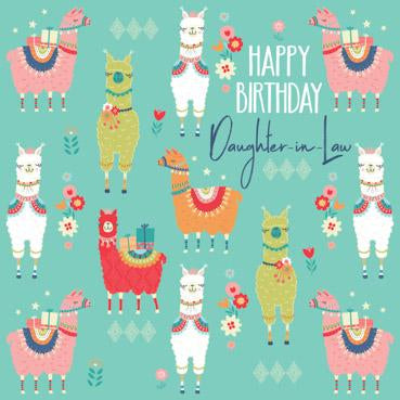 GED122 - Happy Birthday Daughter-in-Law (Llamas)