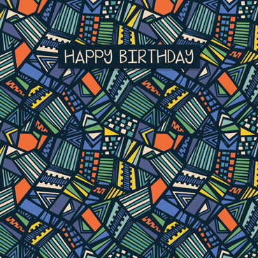 GED143 - Carte d'anniversaire Joyeux anniversaire (Vitrail) (Paquet de 6)