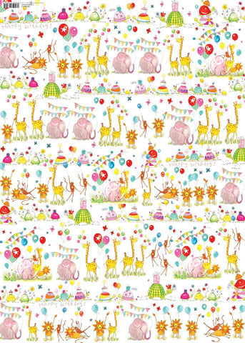 GW-HSE753 - Tortoises and Jungle Animals Gift Wrap