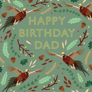 HDS102 - Carte d'anniversaire Joyeux anniversaire papa (Faisans)