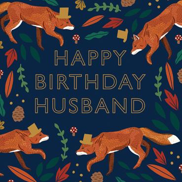 HDS104 – Carte d'anniversaire « Joyeux anniversaire mari » (feuille d'or)
