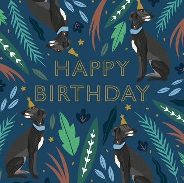HDS112 - Happy birthday (Greyhound) Foil Birthday Card