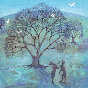 HM105 - Boxing Hares Greeting Card