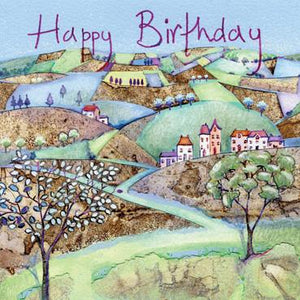 HM142 - Patchwork Landscape Birthday Card