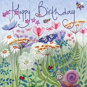 HM143 - Carte d'anniversaire Les fleurs et les abeilles