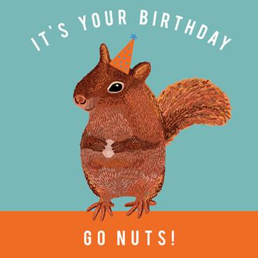IYB115 - Go Nuts Squirrel Birthday Card