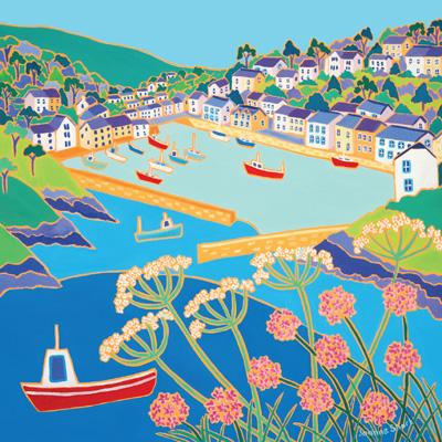 JDG122 - Seaside Flowers Polperro Art Card