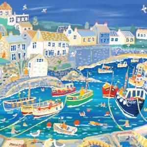 JDG126 - Unloading the Catch, Coverack Art Card