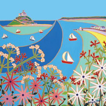 JDG137 - Summer Flowers Mounts Bay Art Card
