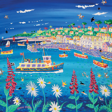 JDG164 - Ferry Fun & Foxgloves at St Mawes Art Card
